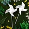 24 Pieces DIY Paper Pinwheels Handmade White Blank Paper Pinwheels for Boys and Girls Graffiti Paper Craft, School Work, Home Crafting, Craft Group Activities